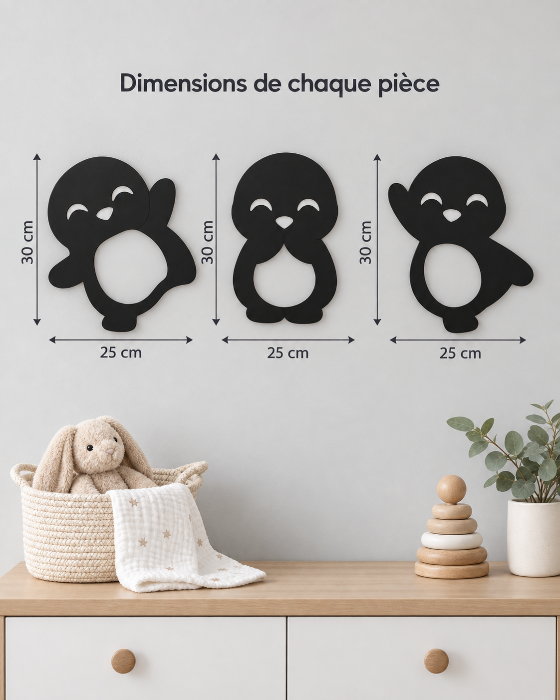 Petits Pingouins™ — Trio de décorations murales 🐧