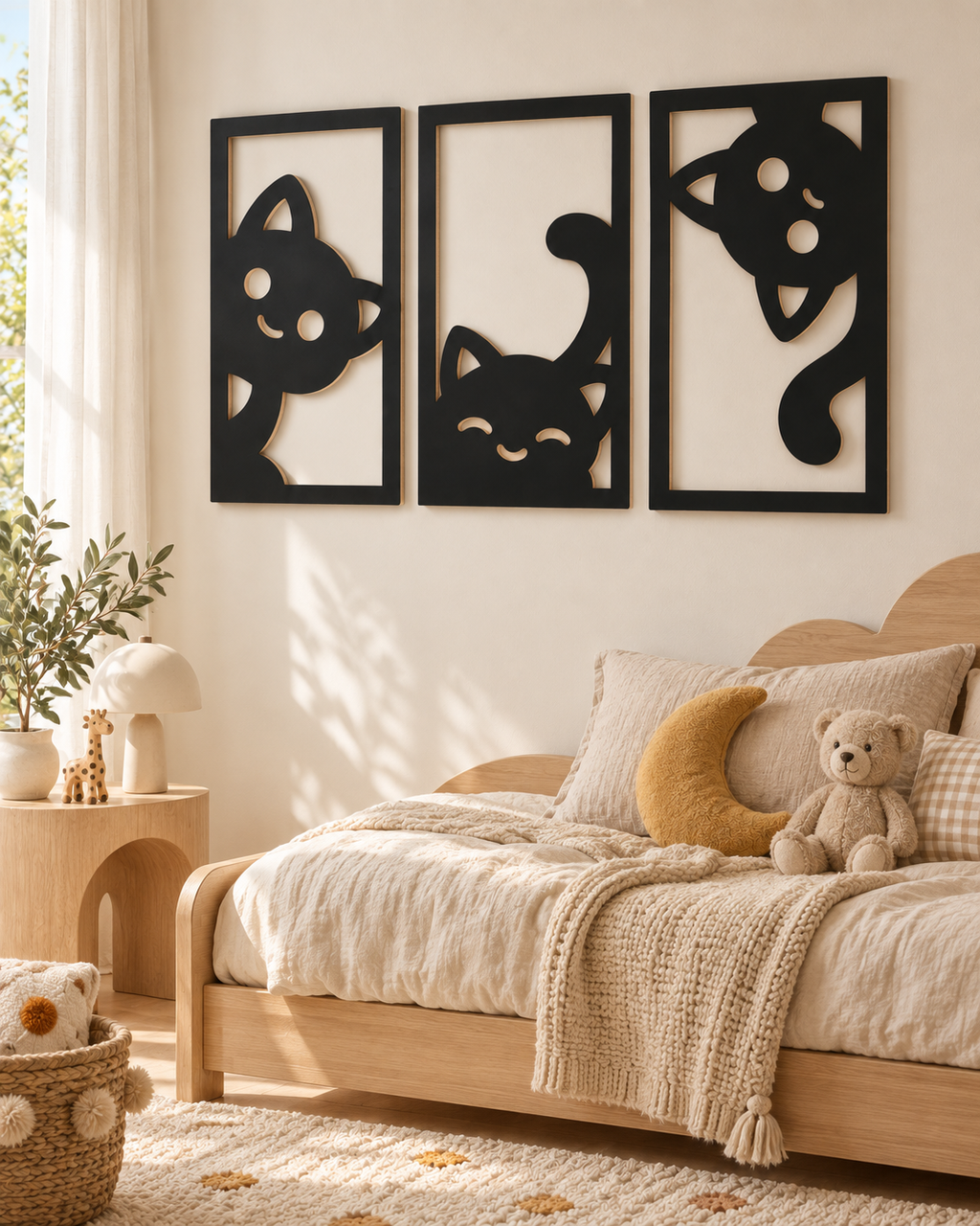 Chats Malicieux™ — Trio de décorations murales 🐱